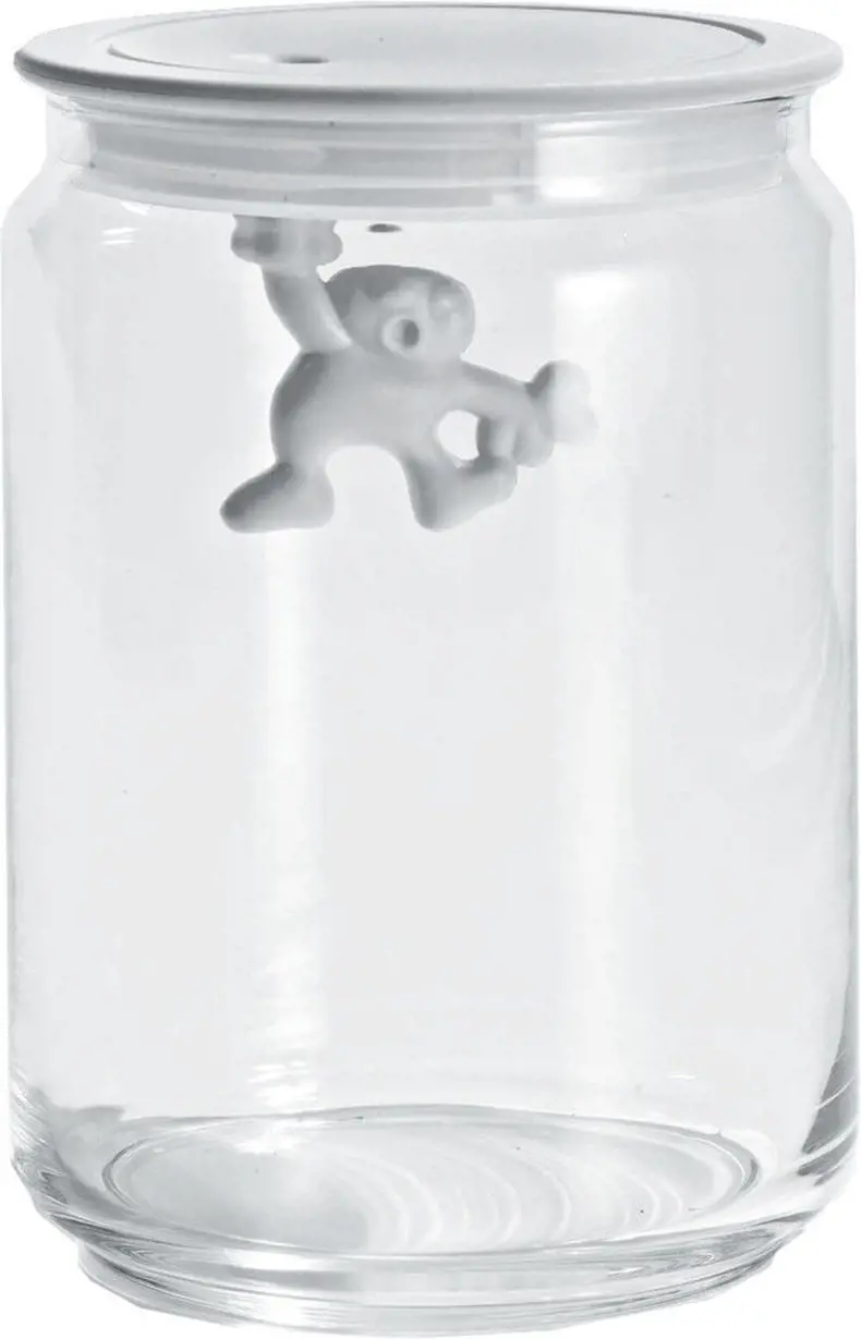 Alessi Gianni Glass Jar White
